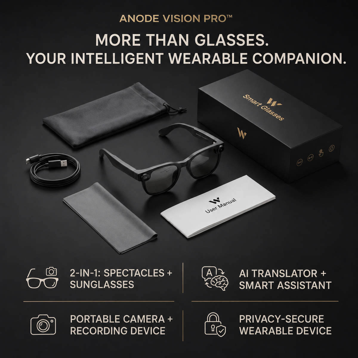 Smart glasses real-time voice translation feature across 150+ languages