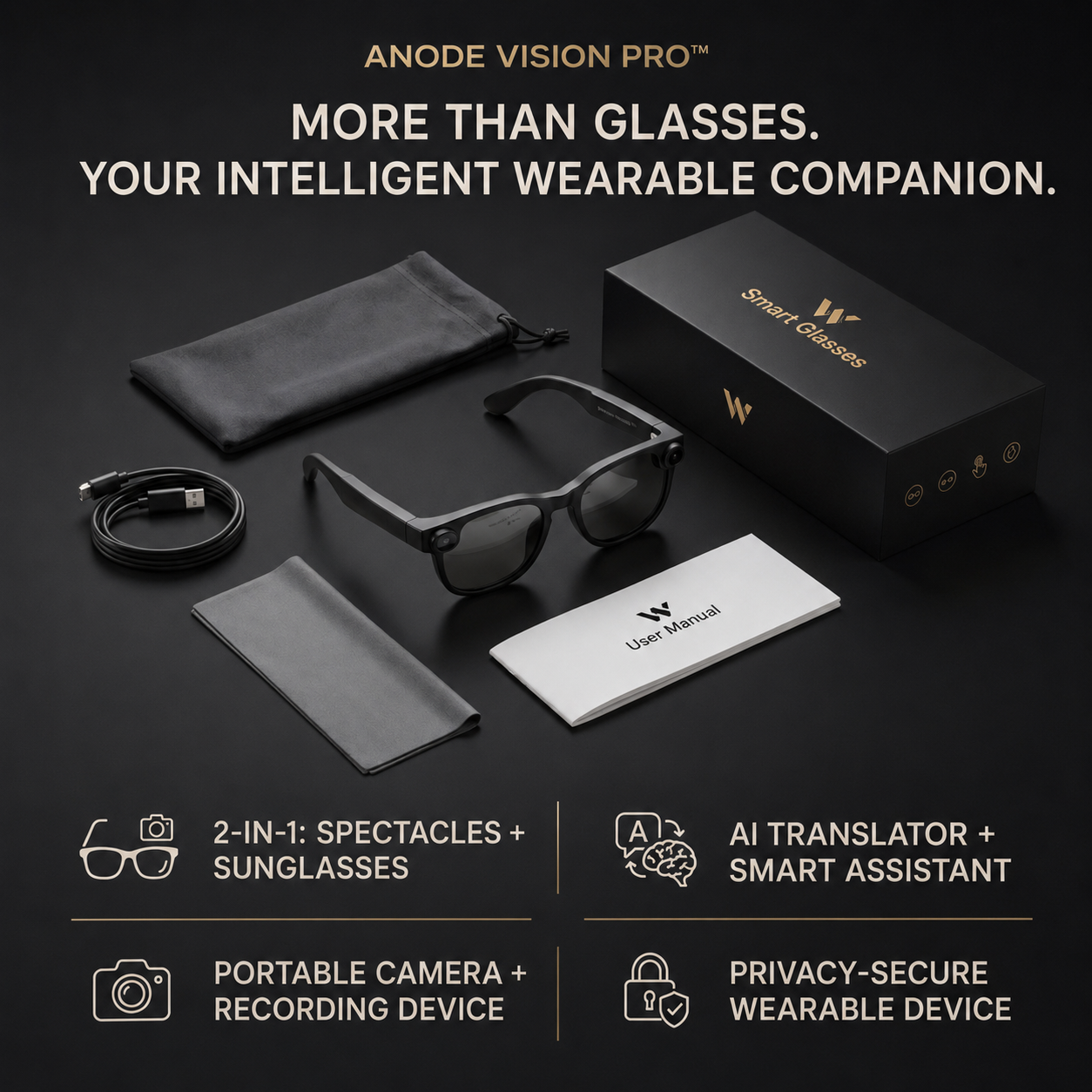 Smart glasses real-time voice translation feature across 150+ languages