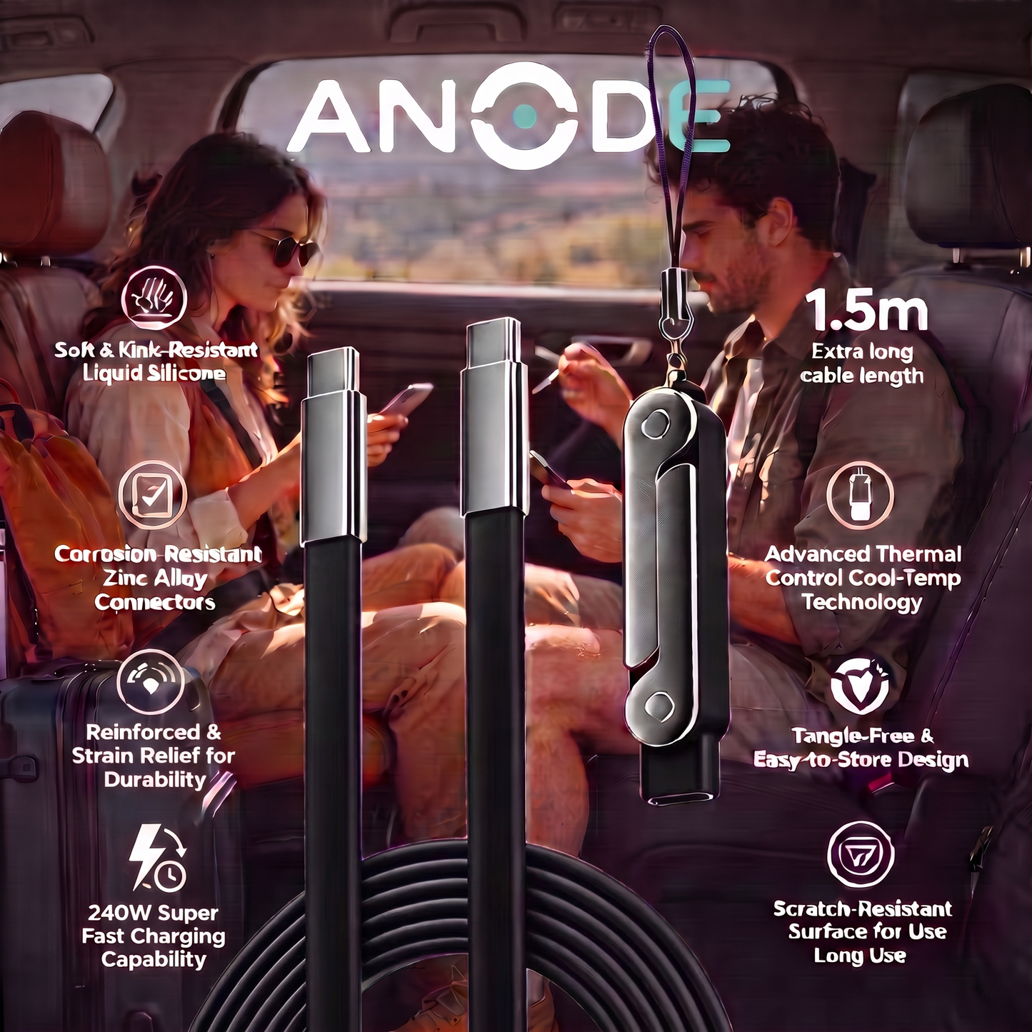 ANODE StandLite Pro™ 240w USB-C Charging Cable