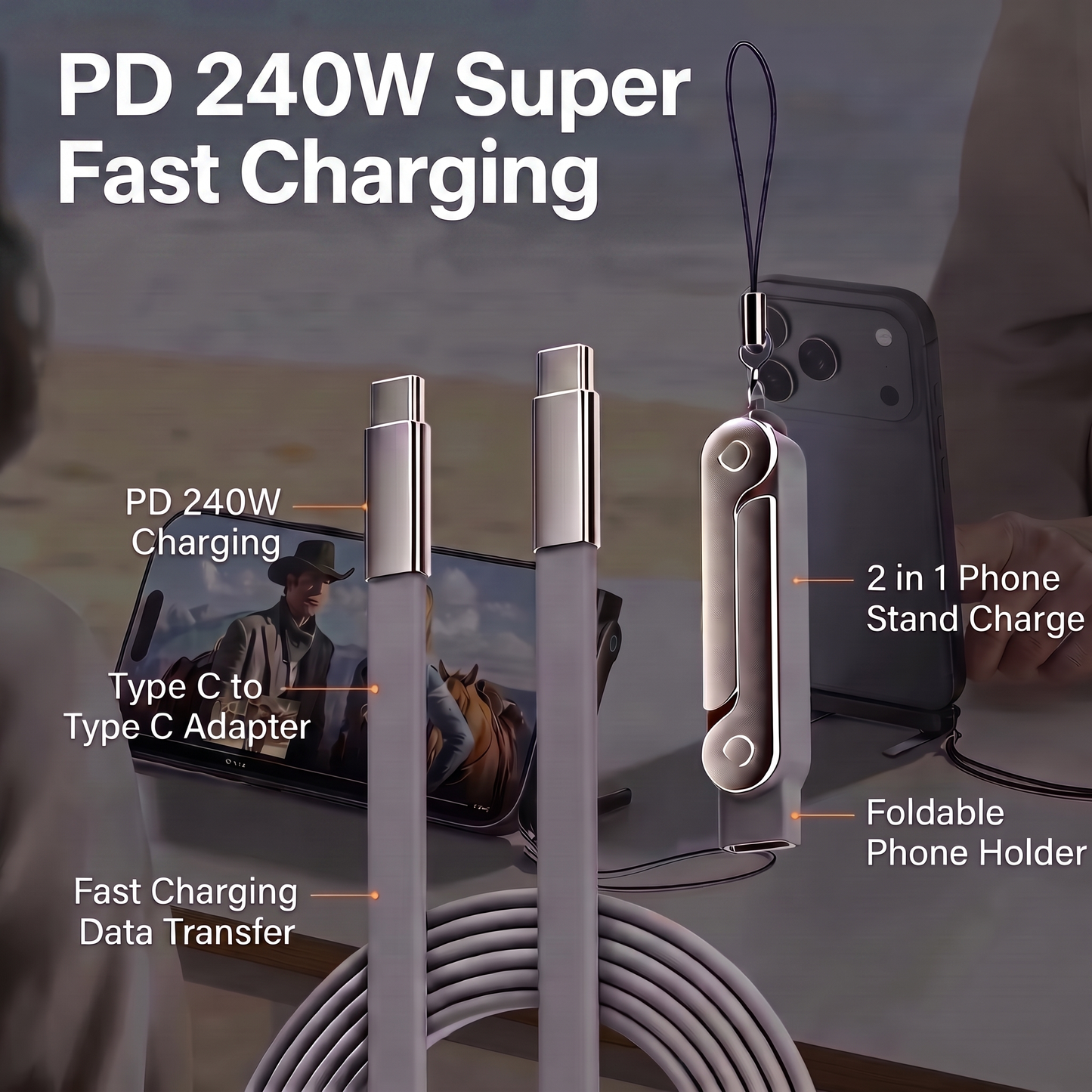 ANODE StandLite Pro™ 240w USB-C Charging Cable