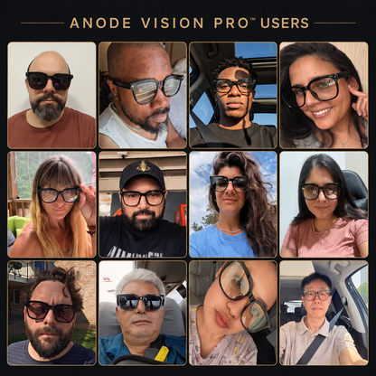 Person wearing POV camera glasses for hands-free video capture