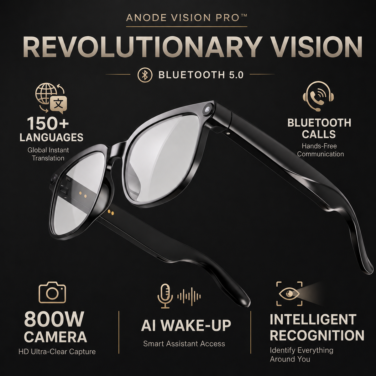 AI smart glasses with camera worn outdoors for vlogging